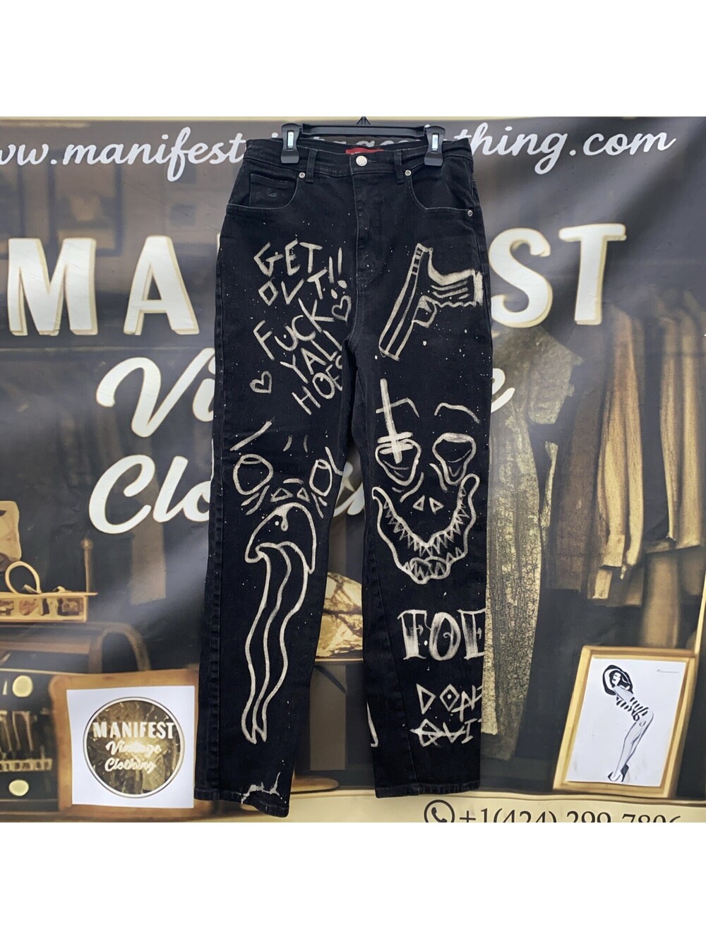 Bleach Art Vtg High Waisted Gloria Vanderbilt Jeans Graffiti Street Wear Wo 12